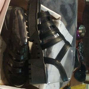 Black gladiator sandals